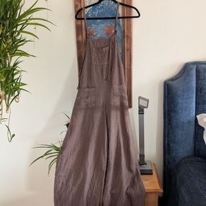 Brown Linen Overalls Bofo s/M